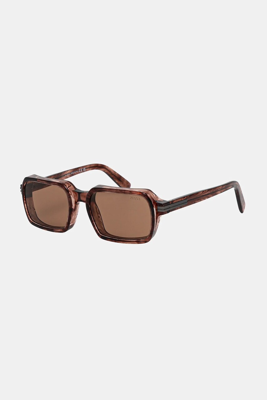 Slnečné okuliare Zegna hnedá farba, EZ0254_5571E