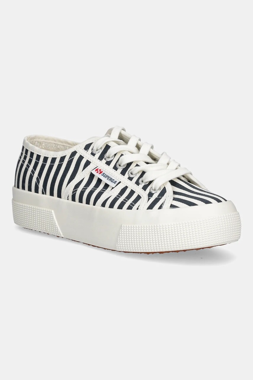 Tenisky Superga STRIPES PRINT tmavomodrá farba, S2136YW
