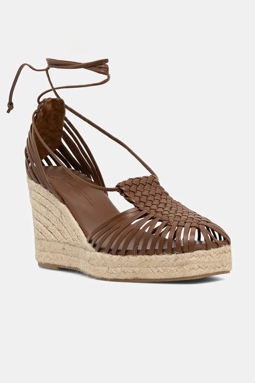 Kožené espadrilky Weekend Max Mara QUIRINO hnedá farba, na kline, 2515521115600