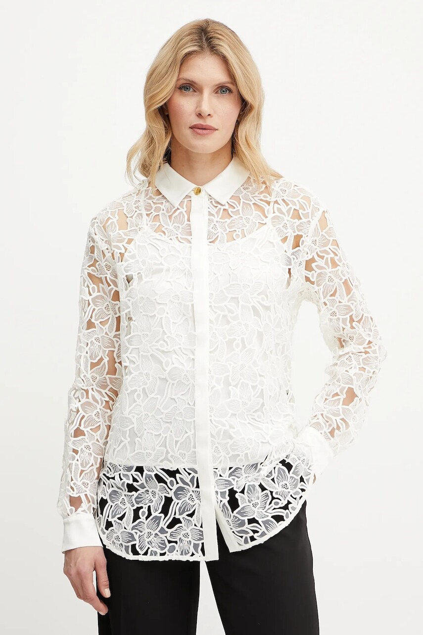 Košeľa Marciano Guess LIU béžová farba, regular, s klasickým golierom, 5GGH35 7318A