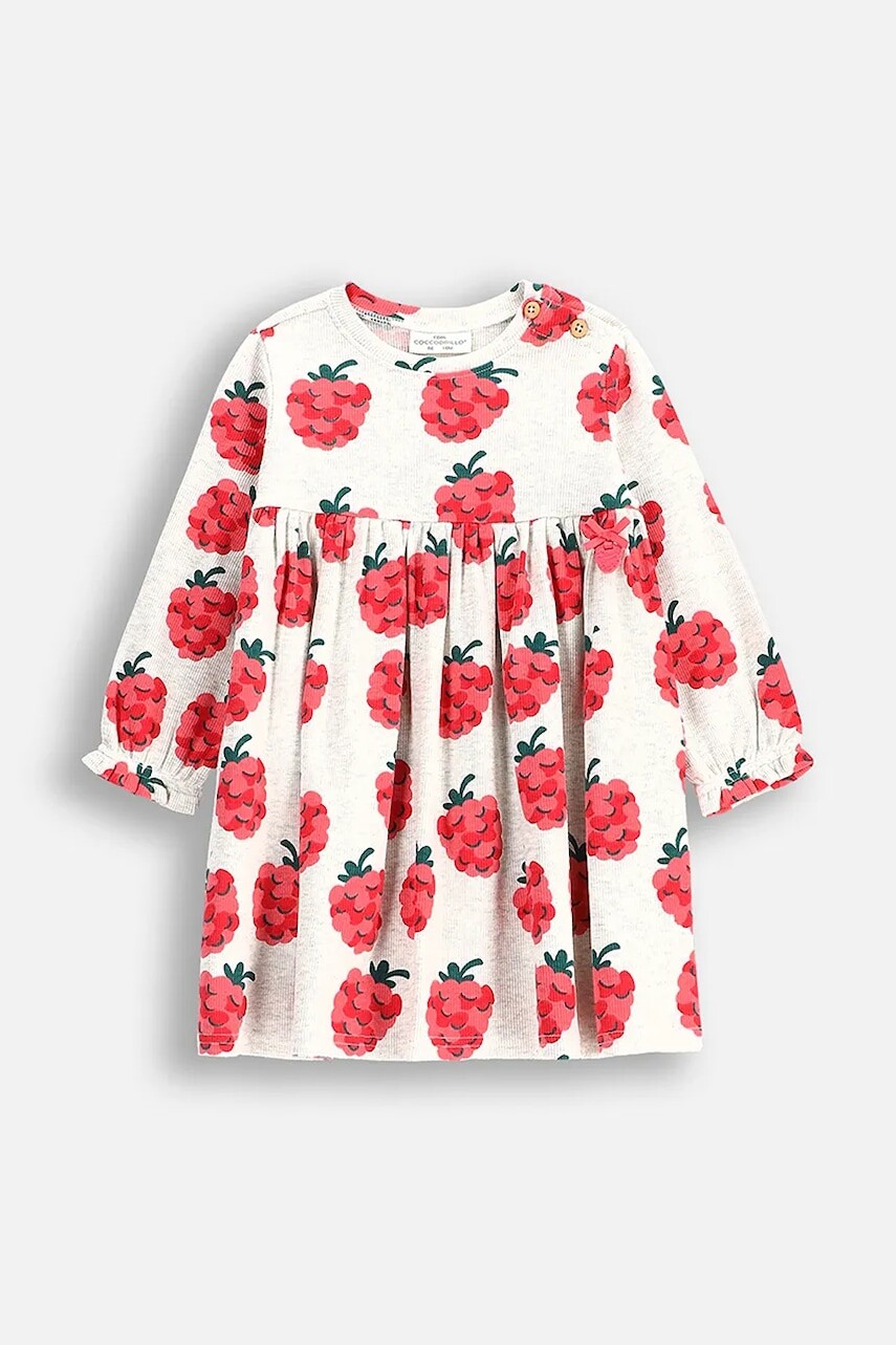 Šaty Coccodrillo šedá farba, midi, rovný strih, MAXITROPIC GIRL NEWBORN