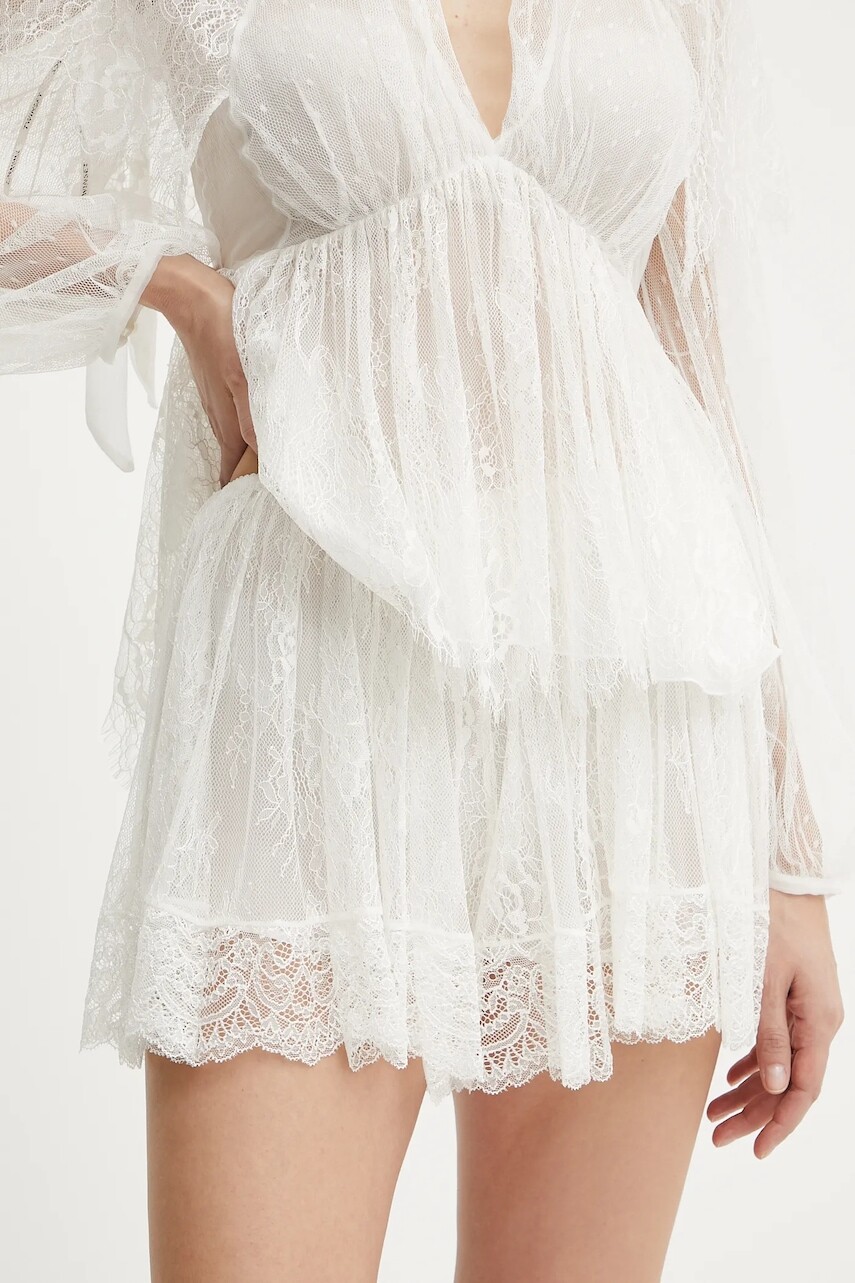 Šortky Twinset béžová farba, jednofarebná, vysoký pás, 251TS2096