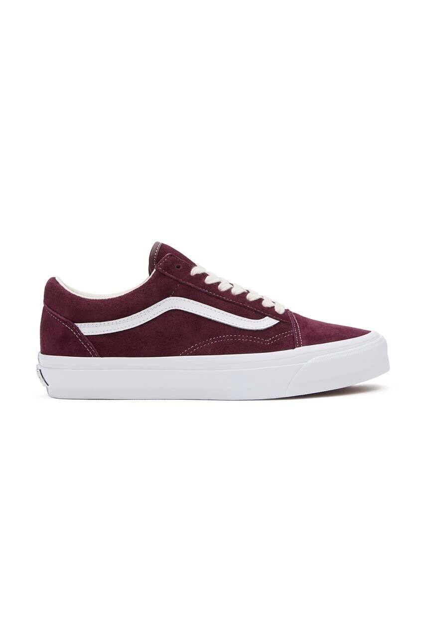 Semišové tenisky Vans Premium Standards Old Skool 36 bordová farba, VN000CNG4QU1