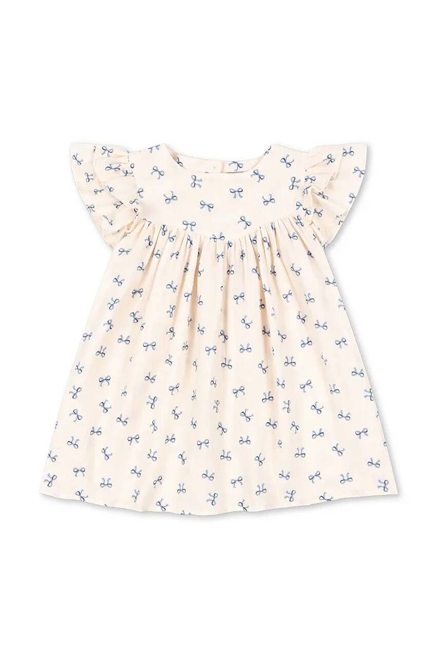 Šaty Konges Sløjd COCO DRESS GOTS biela farba, mini, áčkový strih, KS103059