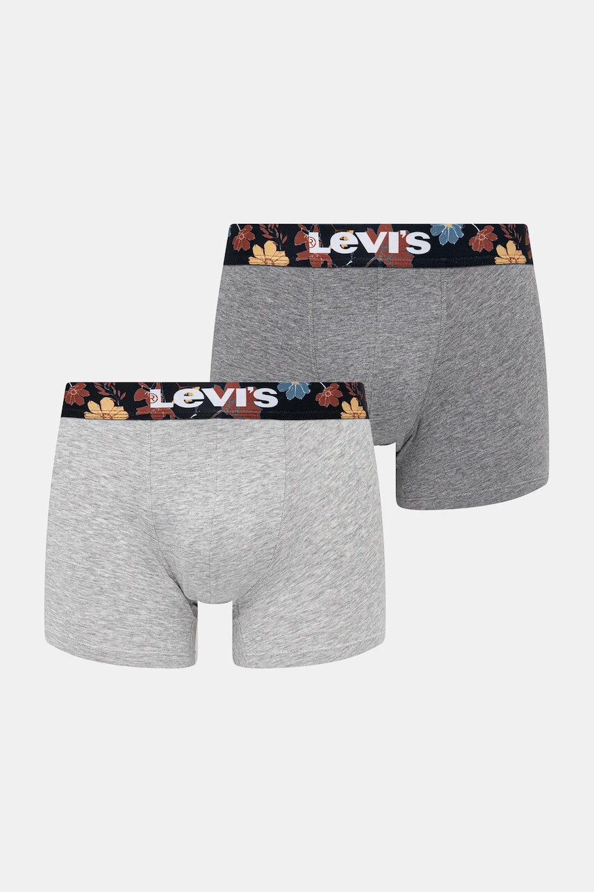 Boxerky Levi's 2-pak šedá farba, 37149-1117