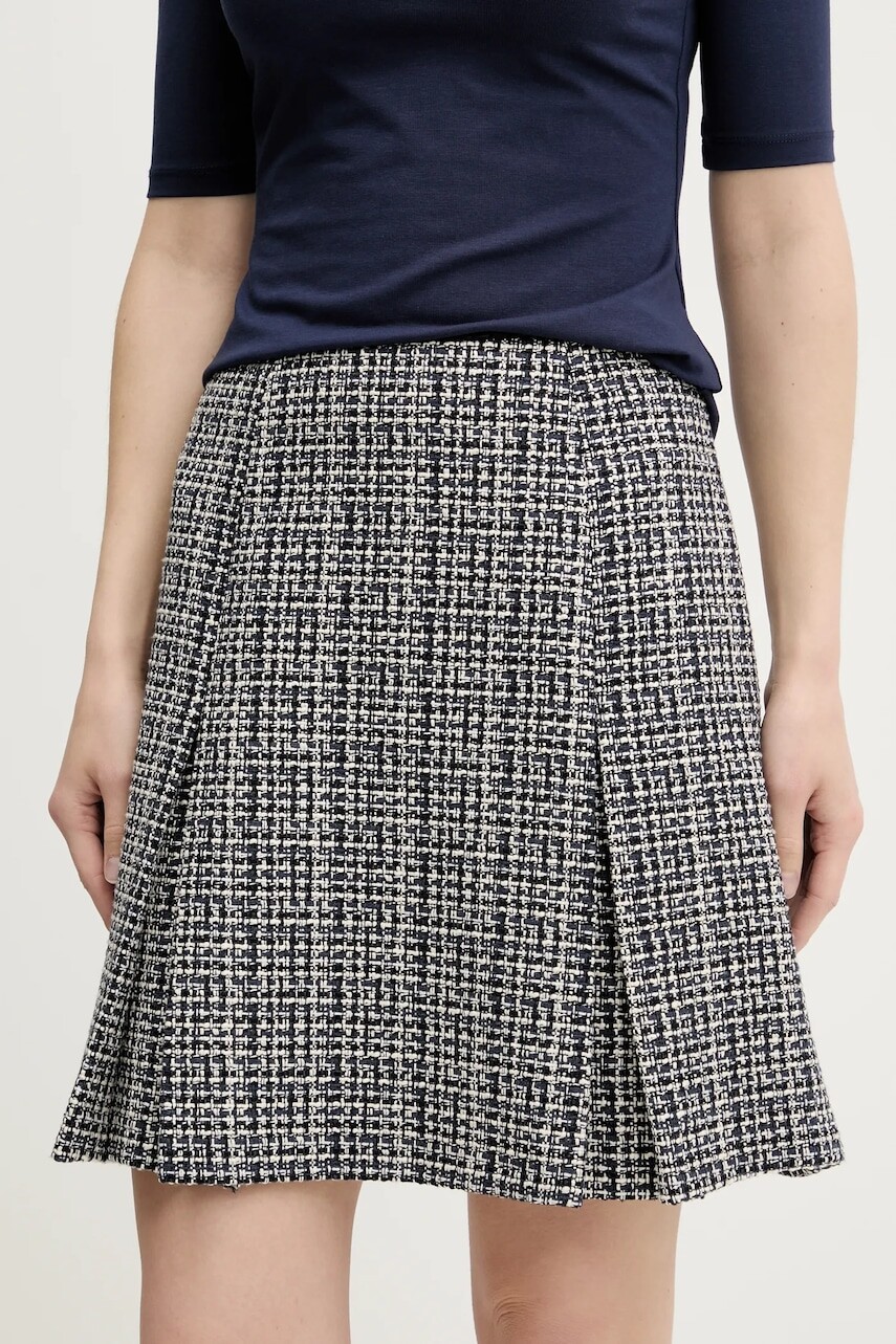 Sukňa HUGO čierna farba, mini, rovný strih, 50542649