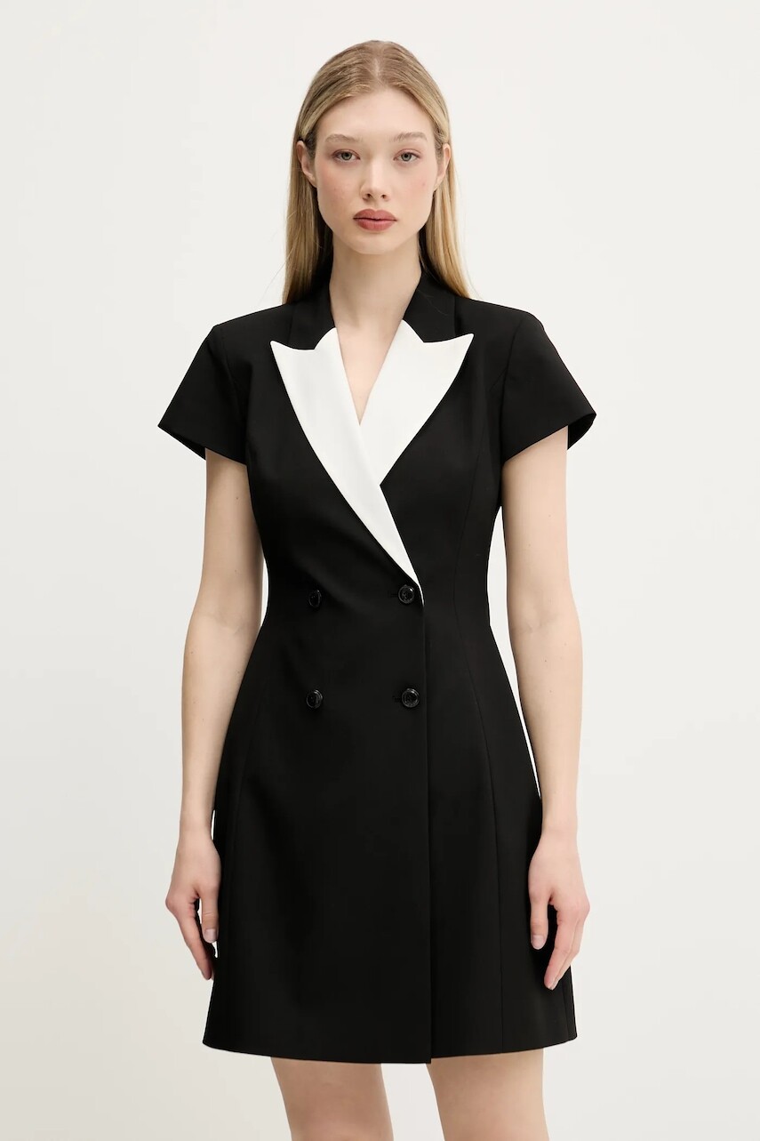 Šaty HUGO čierna farba, mini, rovný strih, 50544765