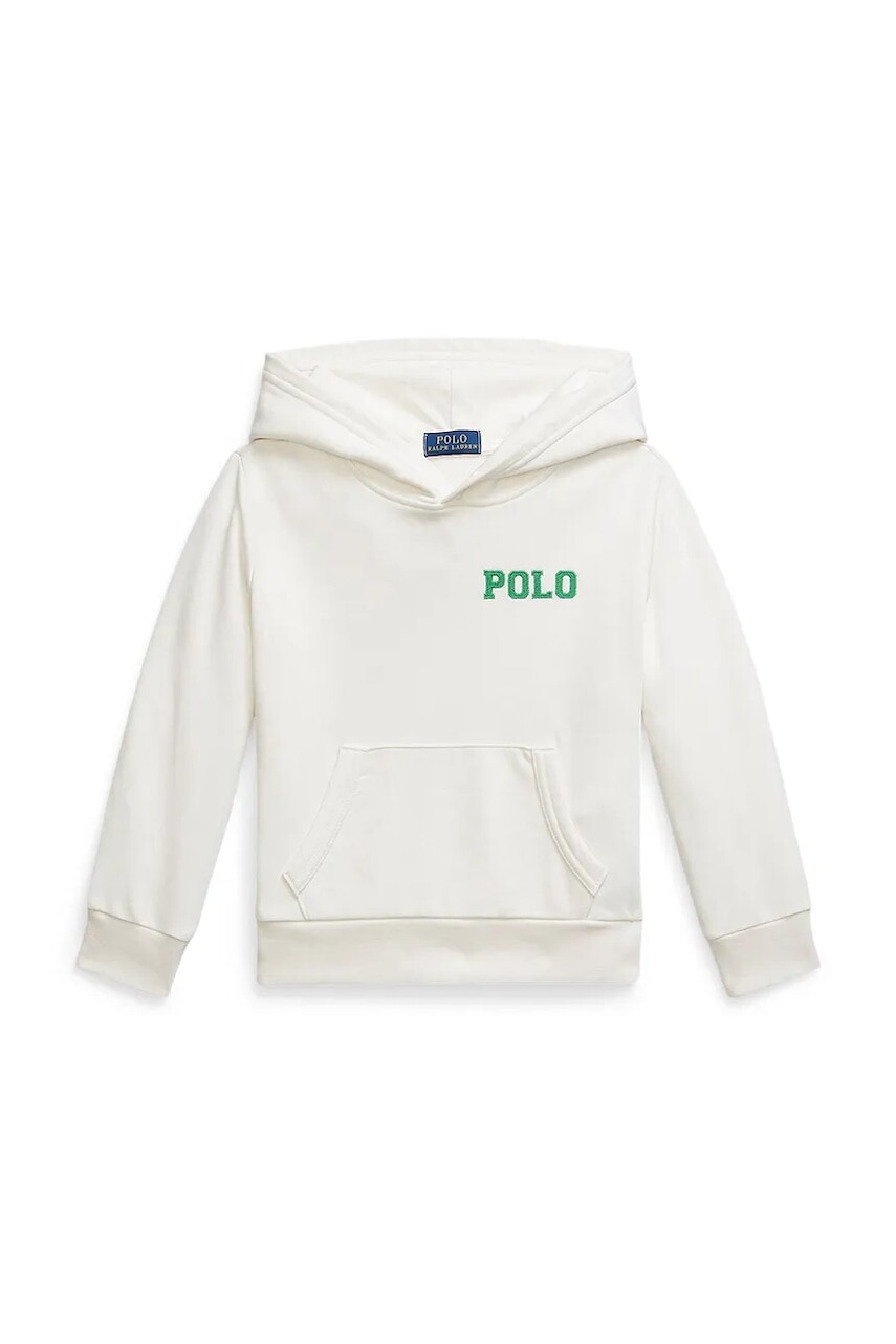 Mikina Polo Ralph Lauren biela farba, s kapucňou, s potlačou, 322977424001