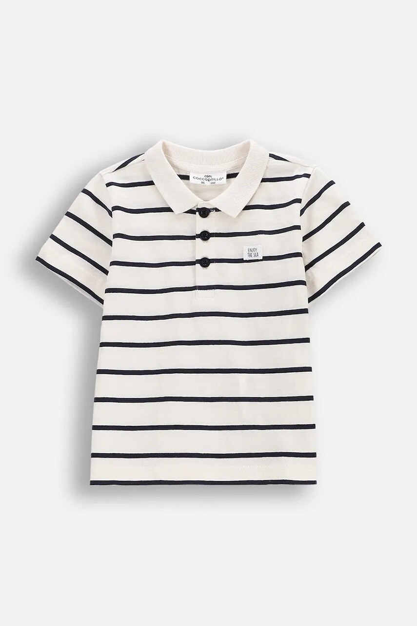 Detská bavlnená polokošeľa Coccodrillo béžová farba, vzorovaná, HOLIDAY SPLASH BOY NEWBORN
