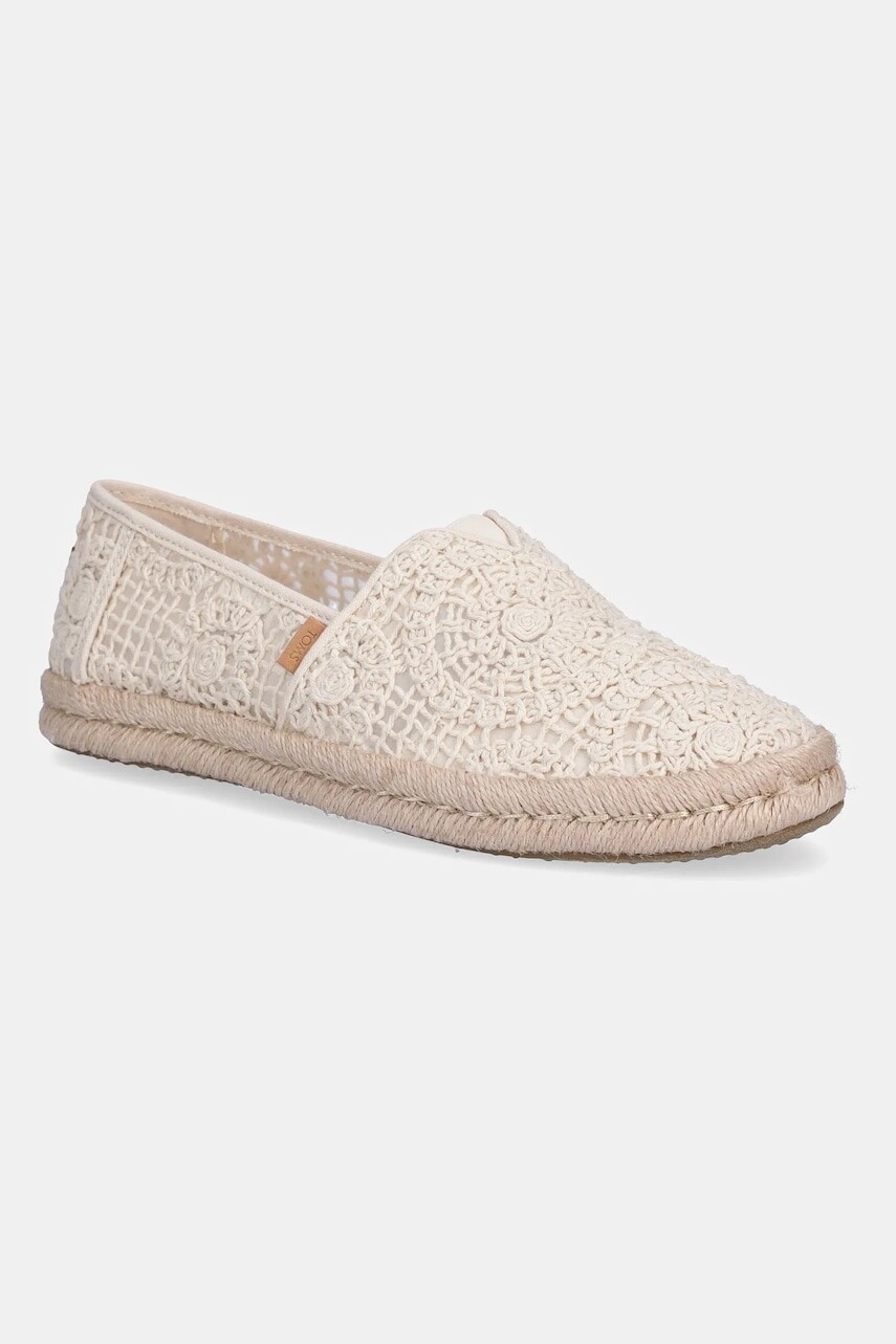 Espadrilky Toms CROCHET LACE béžová farba, 10021941