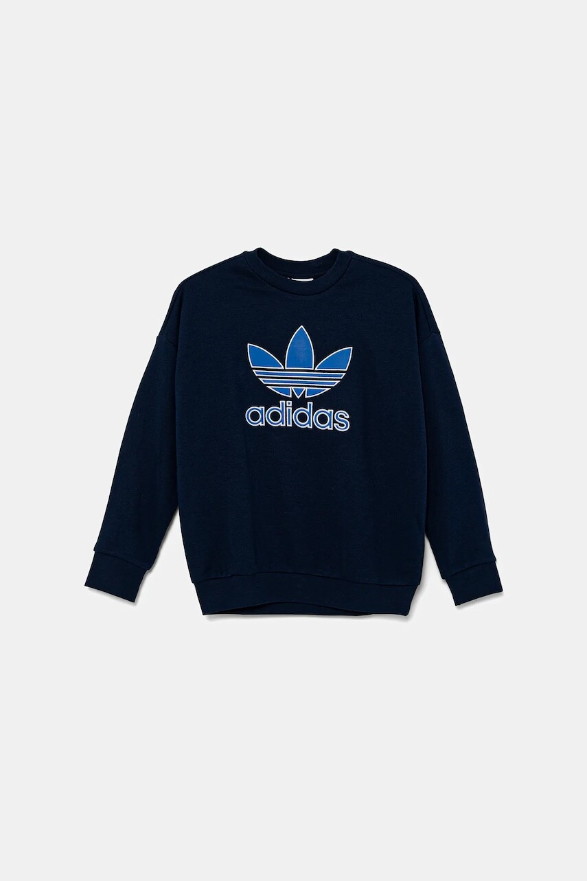 Detská mikina adidas Originals tmavomodrá farba, s nášivkou, JV8572