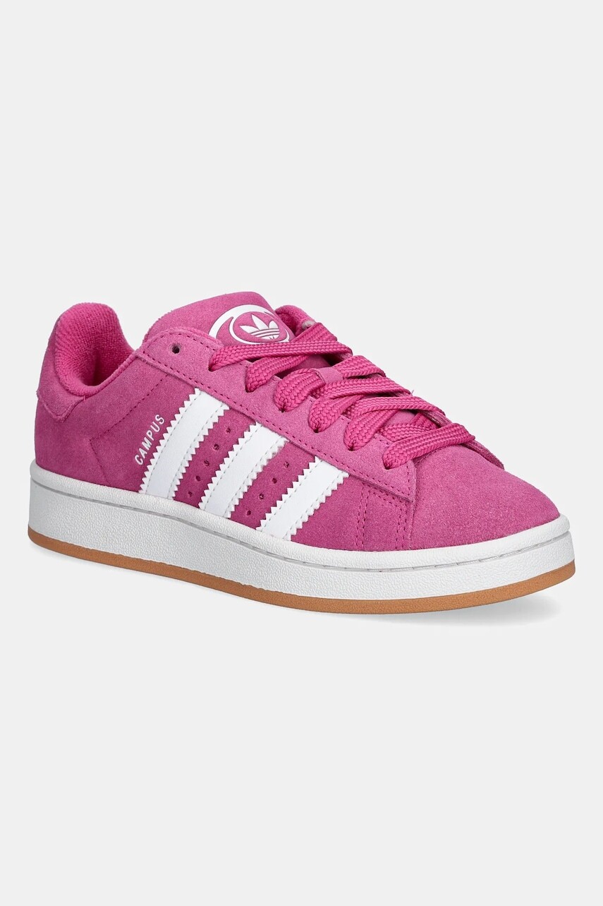Detské semišové tenisky adidas Originals CAMPUS 00s ružová farba, JS3847