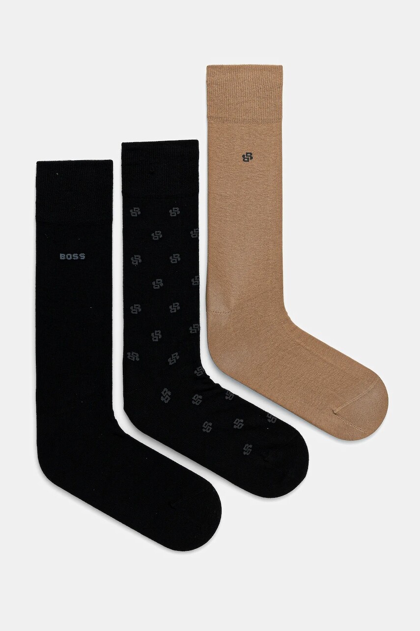 Ponožky BOSS 3-pak čierna farba, 50543650