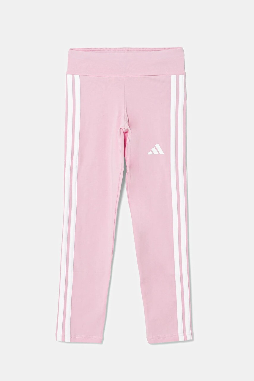 Detské legíny adidas fialová farba, s nášivkou, KB7306
