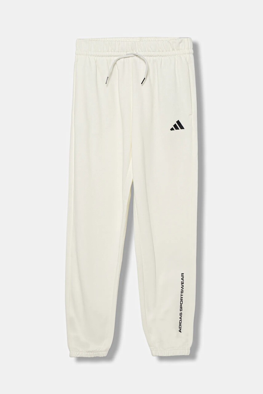 Detské tepláky adidas béžová farba, s potlačou, KC1178