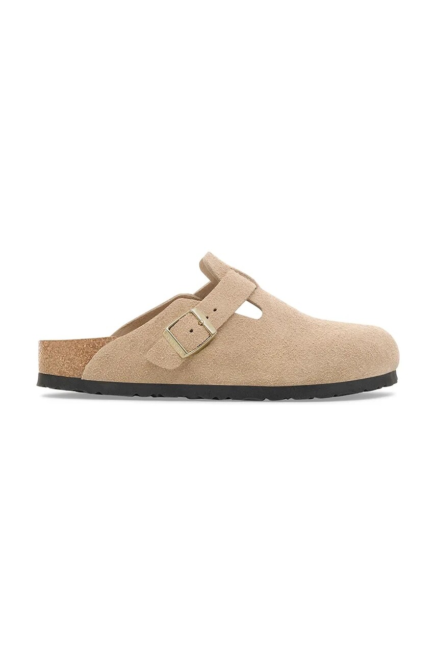 Semišové šľapky Birkenstock Boston béžová farba, 1030883