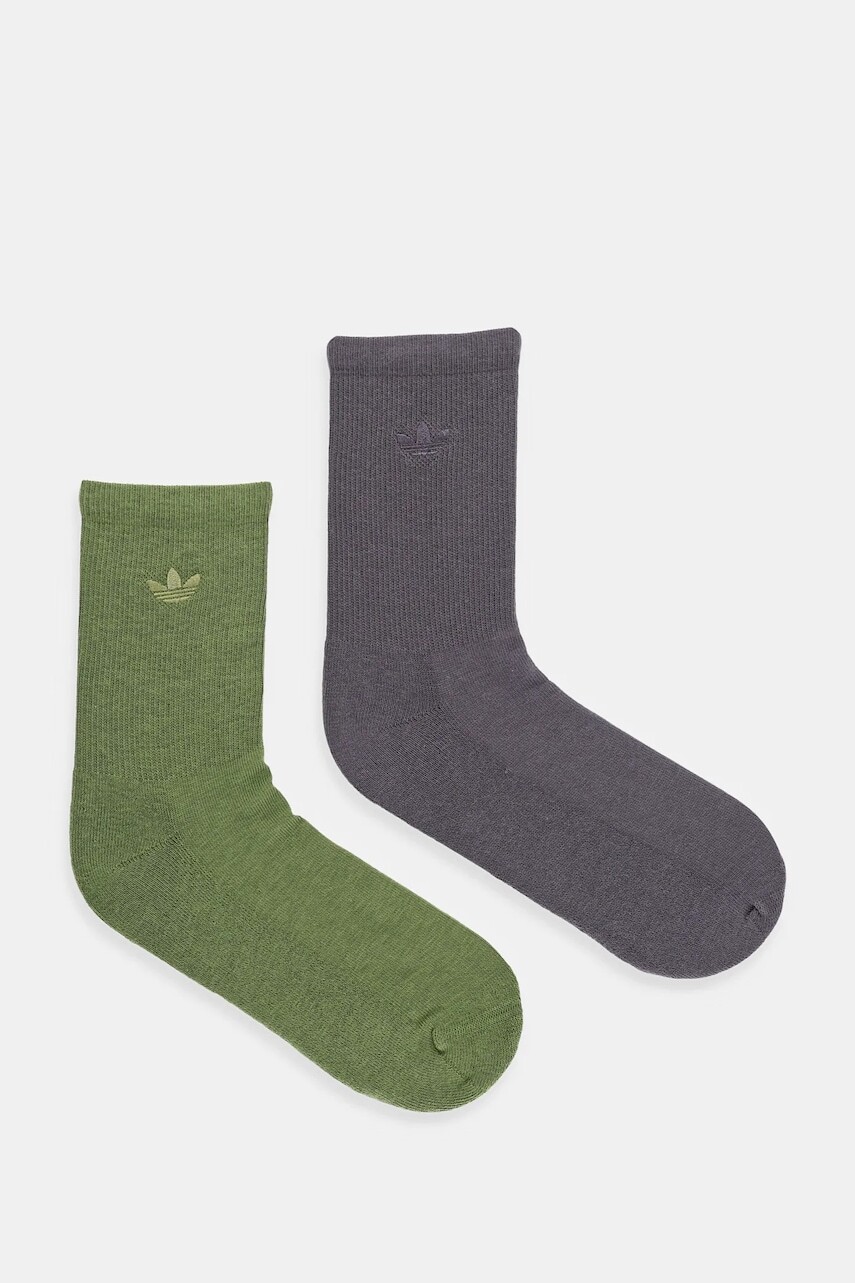 Ponožky adidas Originals 2-pak zelená farba, JV7835