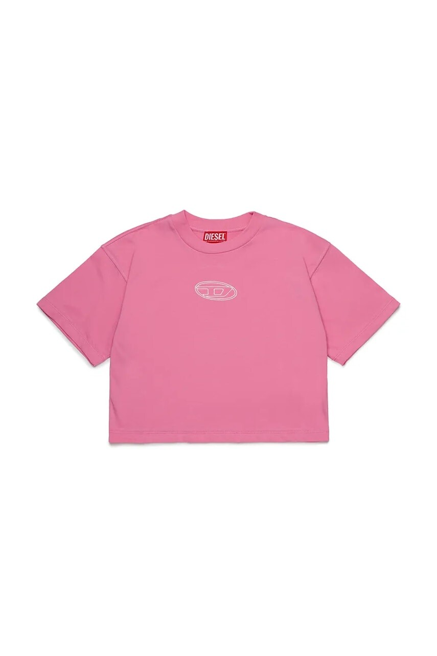 Detské bavlnené tričko Diesel TIXAN T-SHIRT ružová farba, J02428