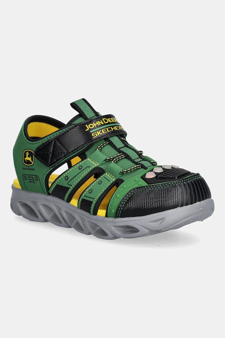 Detské sandále Skechers S LIGHTS-HYPNO-SPLASH-TRACTO zelená farba, 407070L