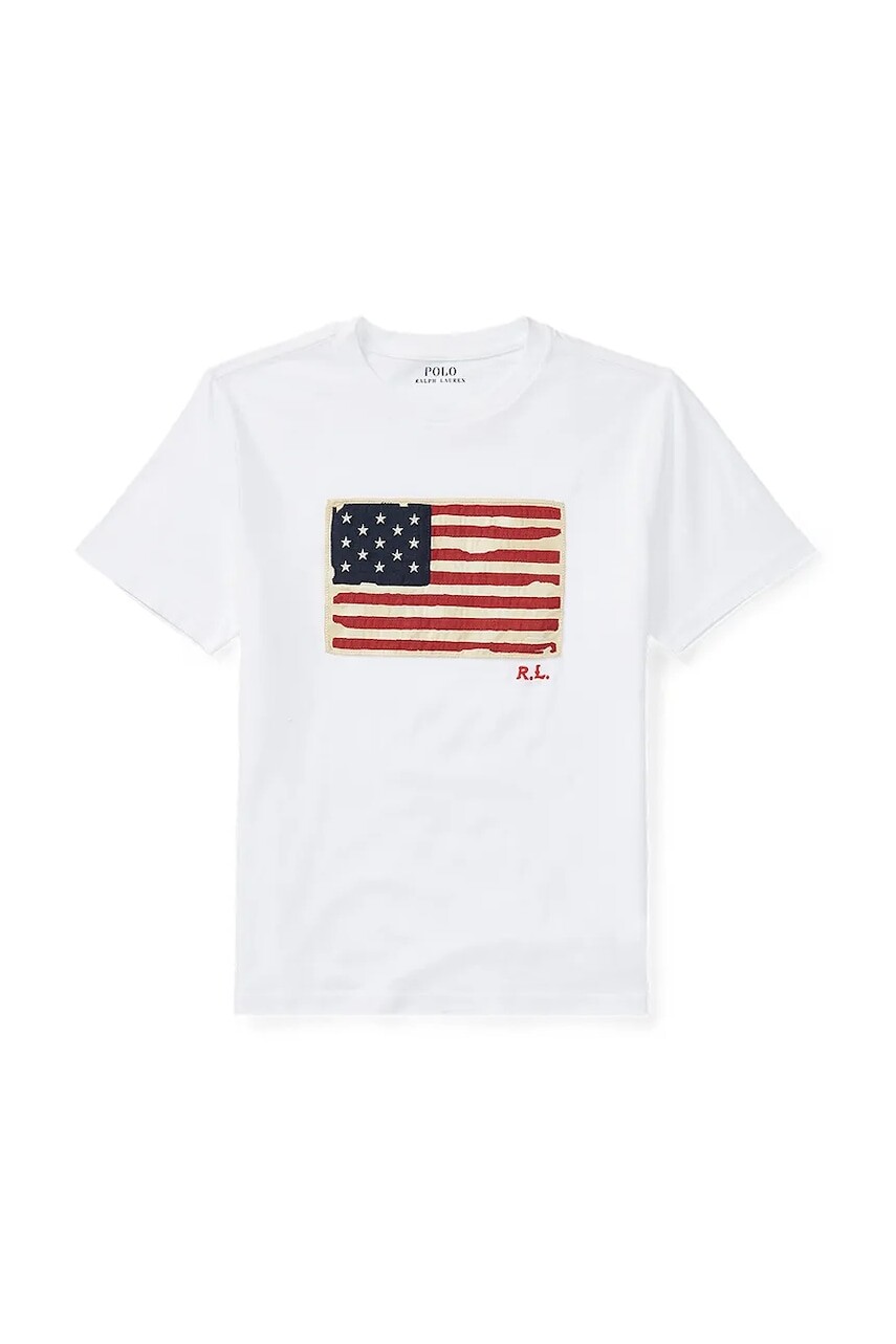Detské bavlnené tričko Polo Ralph Lauren biela farba, s nášivkou, 323843794004