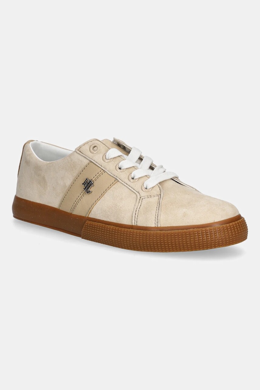 Semišové tenisky Lauren Ralph Lauren Janson II béžová farba, 802868344004