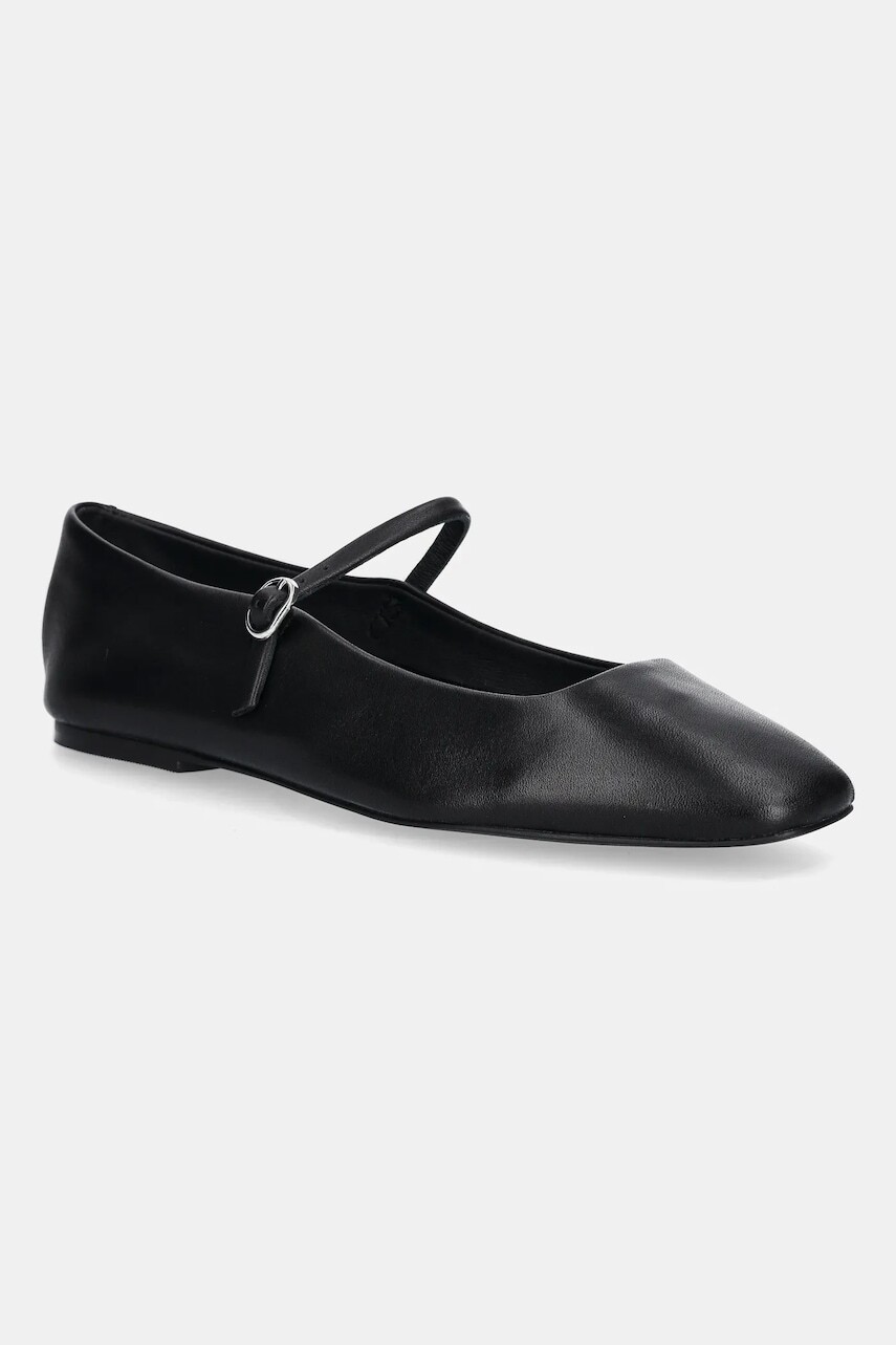 Kožené balerínky Love Moschino čierna farba, JA11071G1NII0000