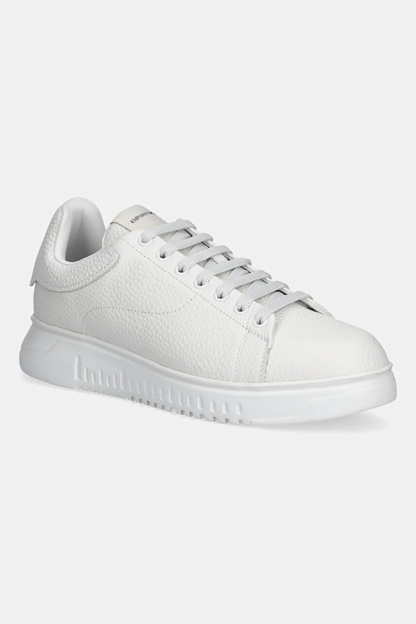 Kožené tenisky Emporio Armani biela farba, EM003663 AF19999 U0001