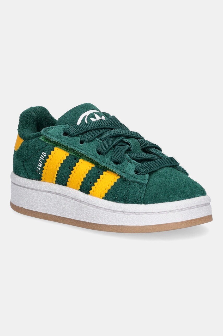 Detské semišové tenisky adidas Originals CAMPUS 00s zelená farba, JP7987