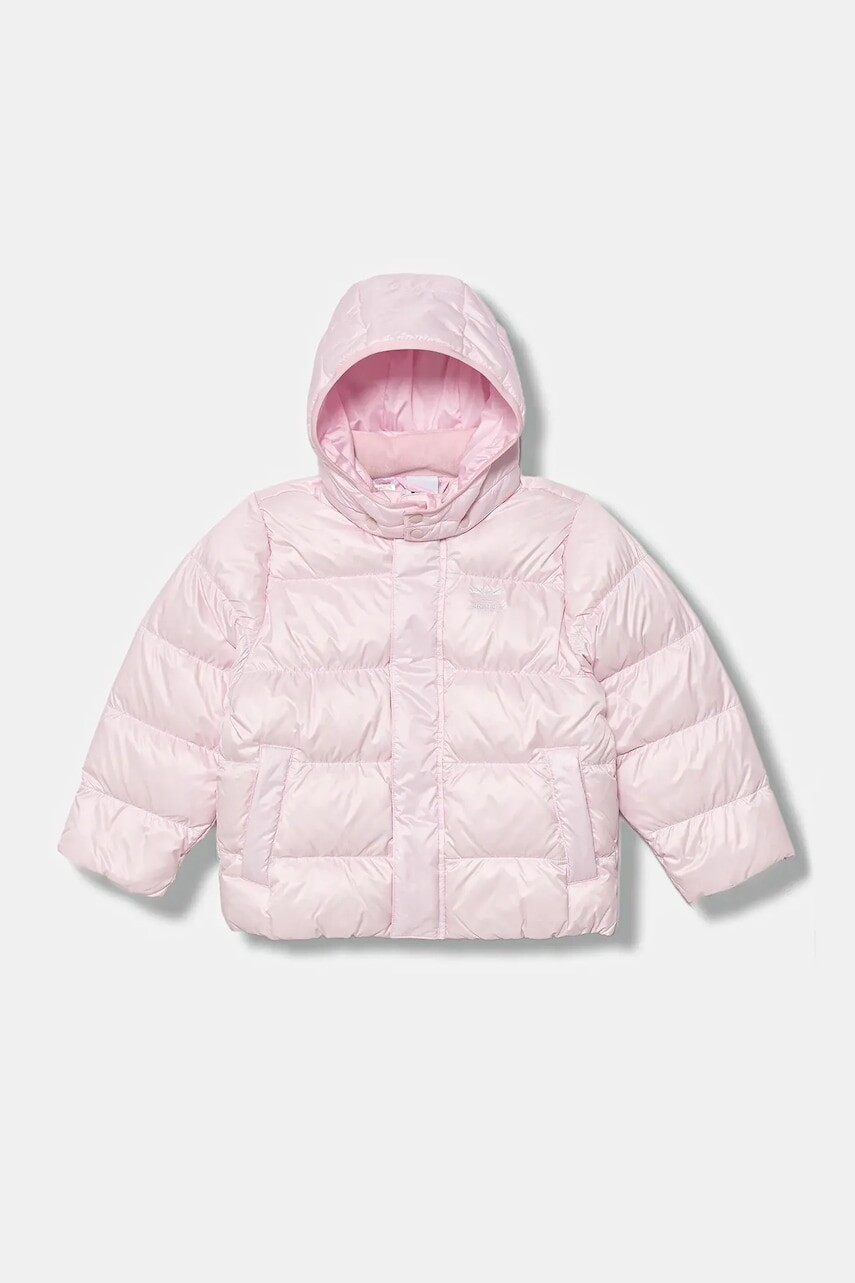 Detská páperová bunda adidas Originals ružová farba, JV8547