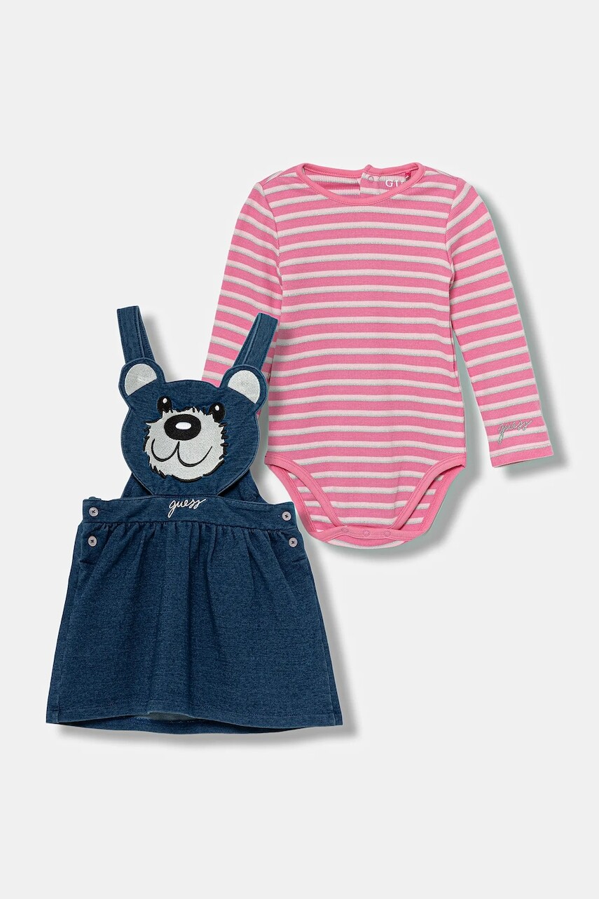 Sada pre bábätká Guess 2-pak ružová farba, A5YG02 KCXH0