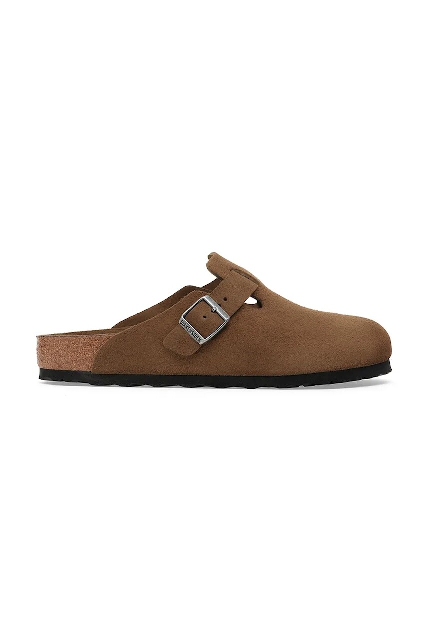Semišové šľapky Birkenstock Boston hnedá farba, 1030861