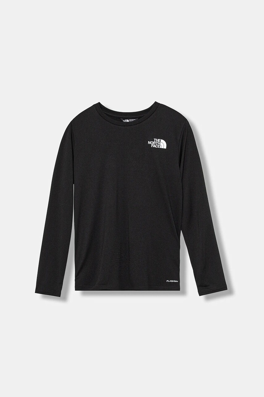 Detské tričko s dlhým rukávom The North Face TEEN 24/7 LS TEE čierna farba, s potlačou, NF0A8EB8JK31