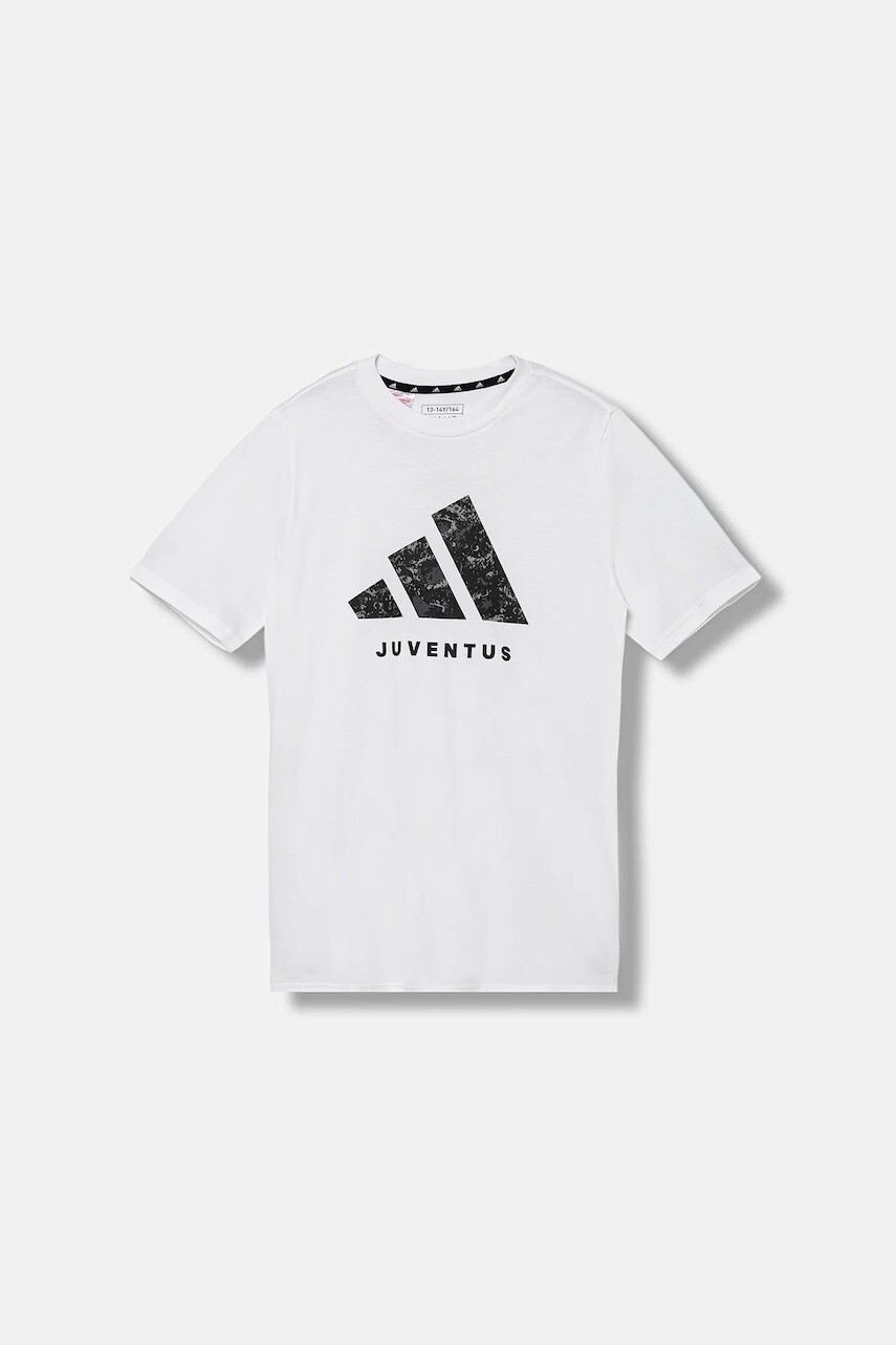 Detské bavlnené tričko adidas Performance JUVENTUS biela farba, s potlačou, IT3849