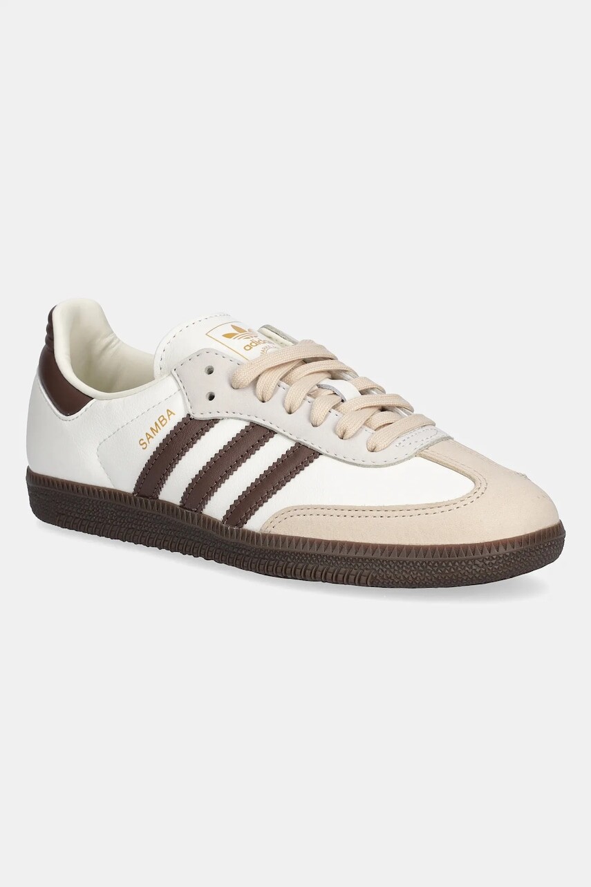 Kožené tenisky adidas Originals Samba OG béžová farba, JR8842