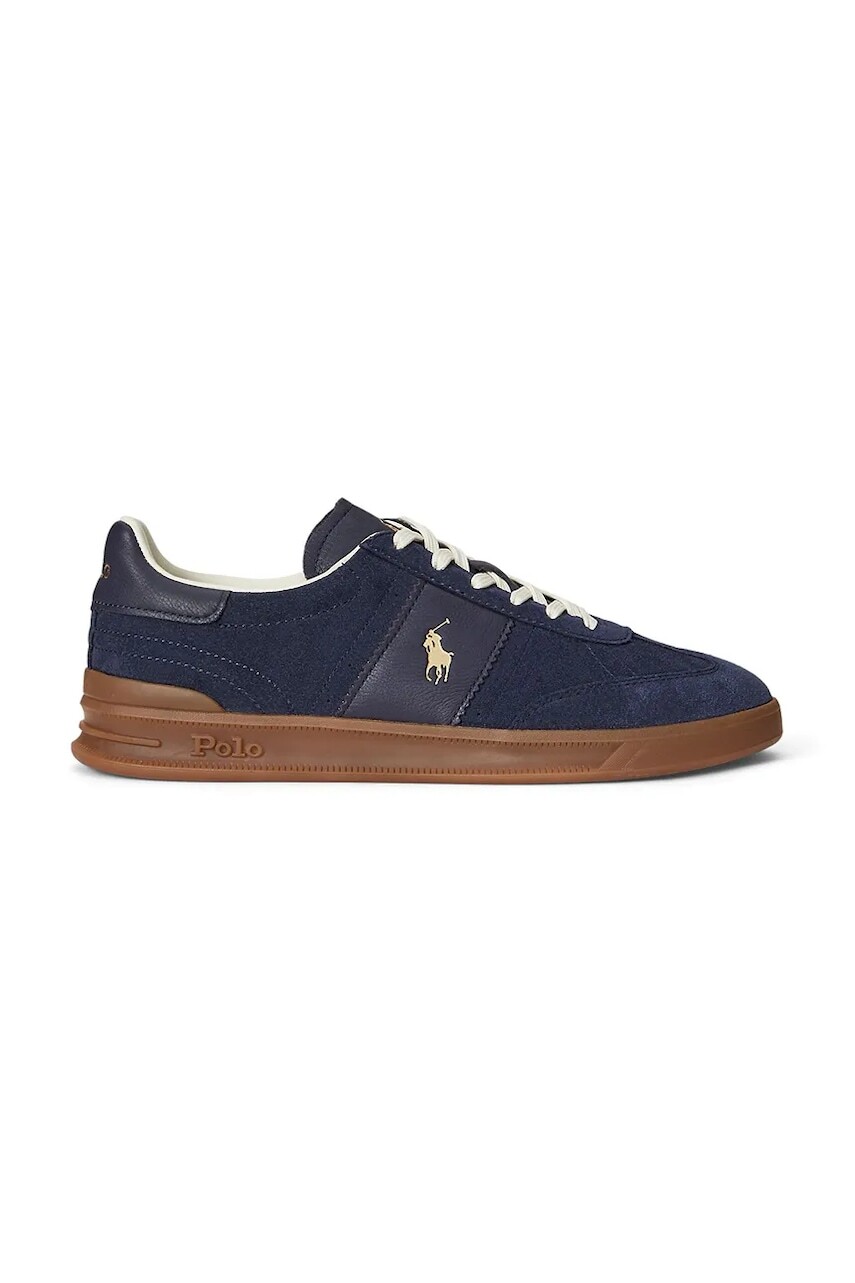 Kožené tenisky Polo Ralph Lauren Hrt Aera Pp tmavomodrá farba, 809973707002