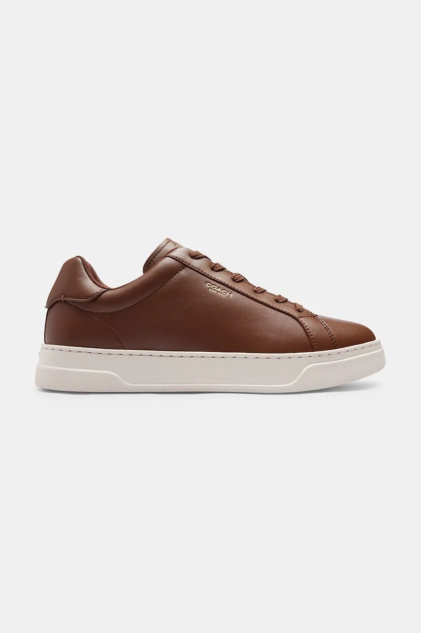 Kožené tenisky Coach High Line Leather Sneaker hnedá farba, CX120