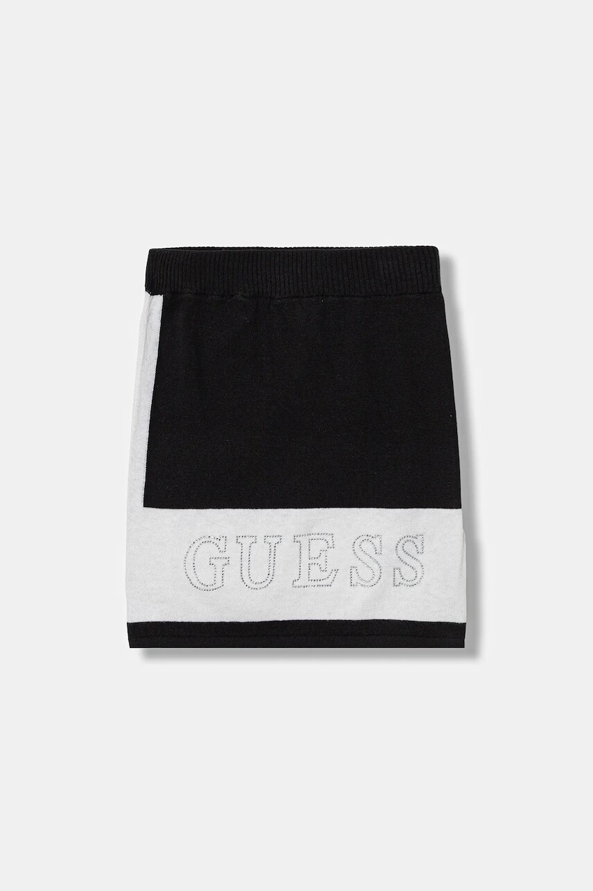 Dievčenská sukňa Guess čierna farba, mini, rovný strih, J5YD00 Z3GW0