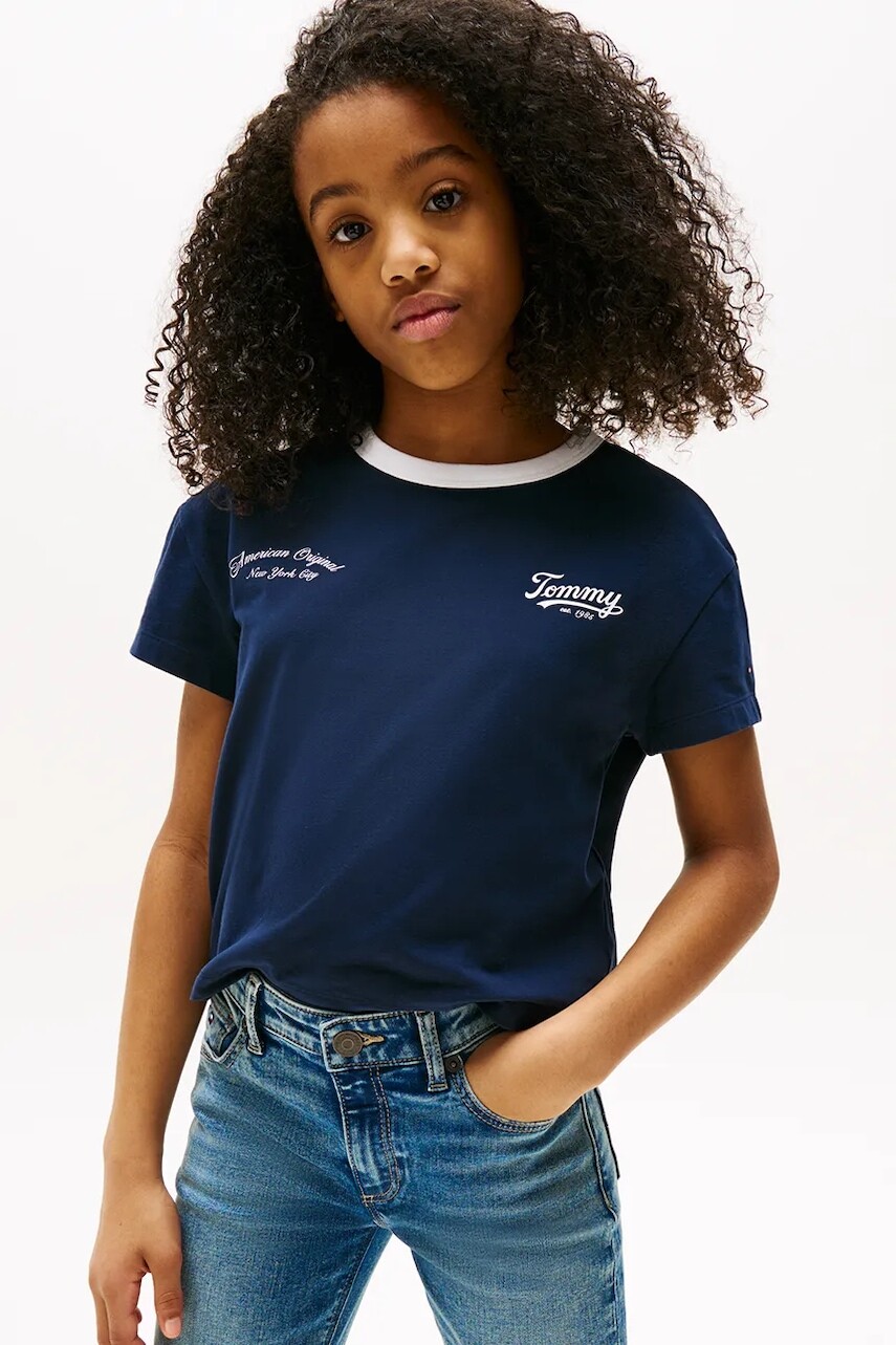 Tričko Tommy Hilfiger tmavomodrá farba, KG0KG08641