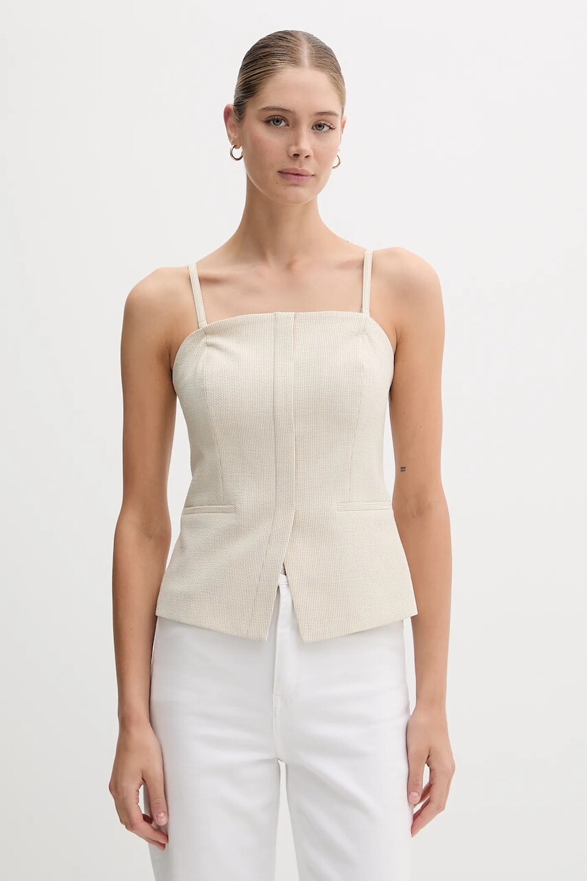 Blúzka Dkny béžová farba, UD5JS043