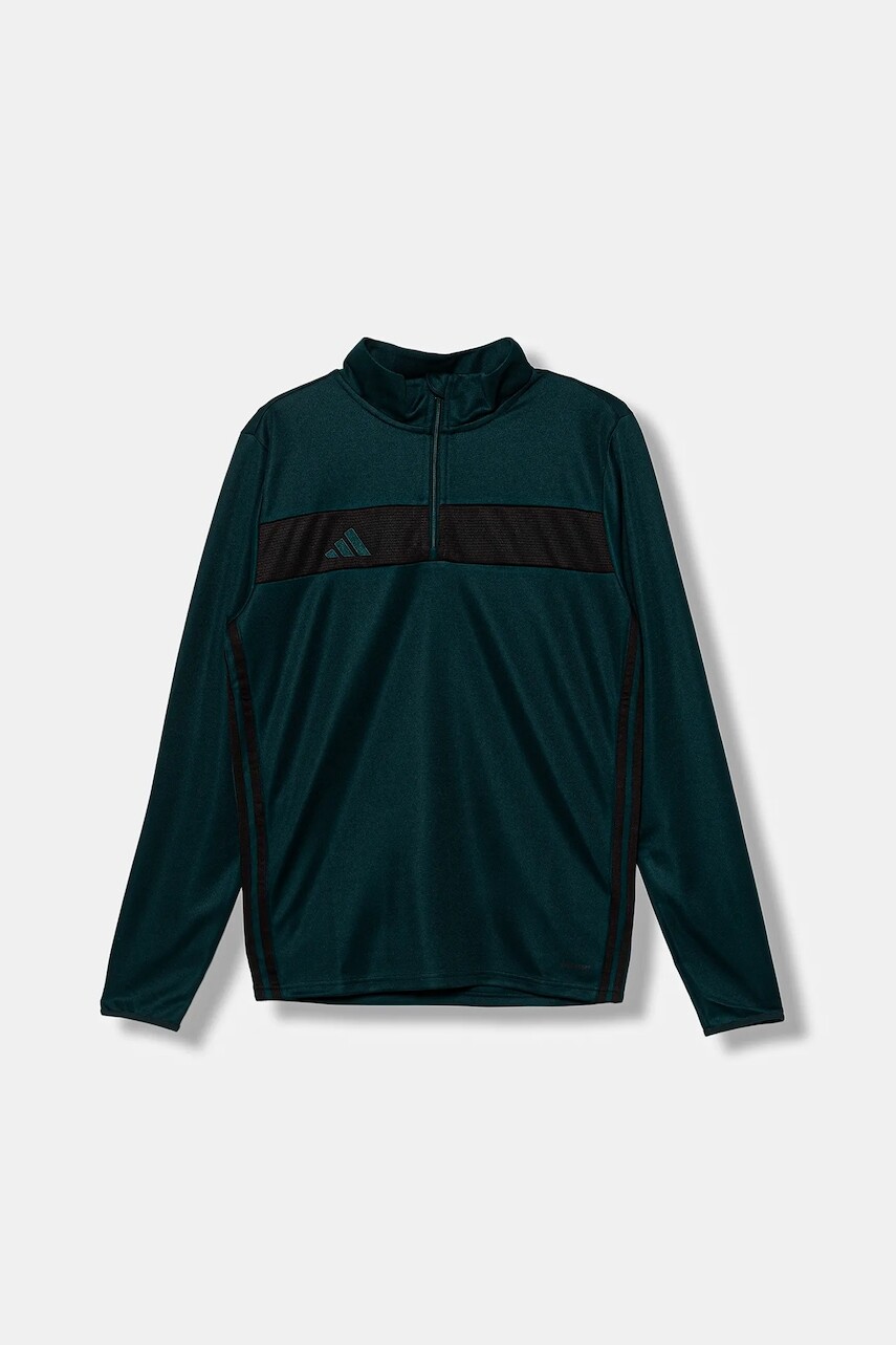 Detská mikina adidas Performance zelená farba, s nášivkou, KC7237