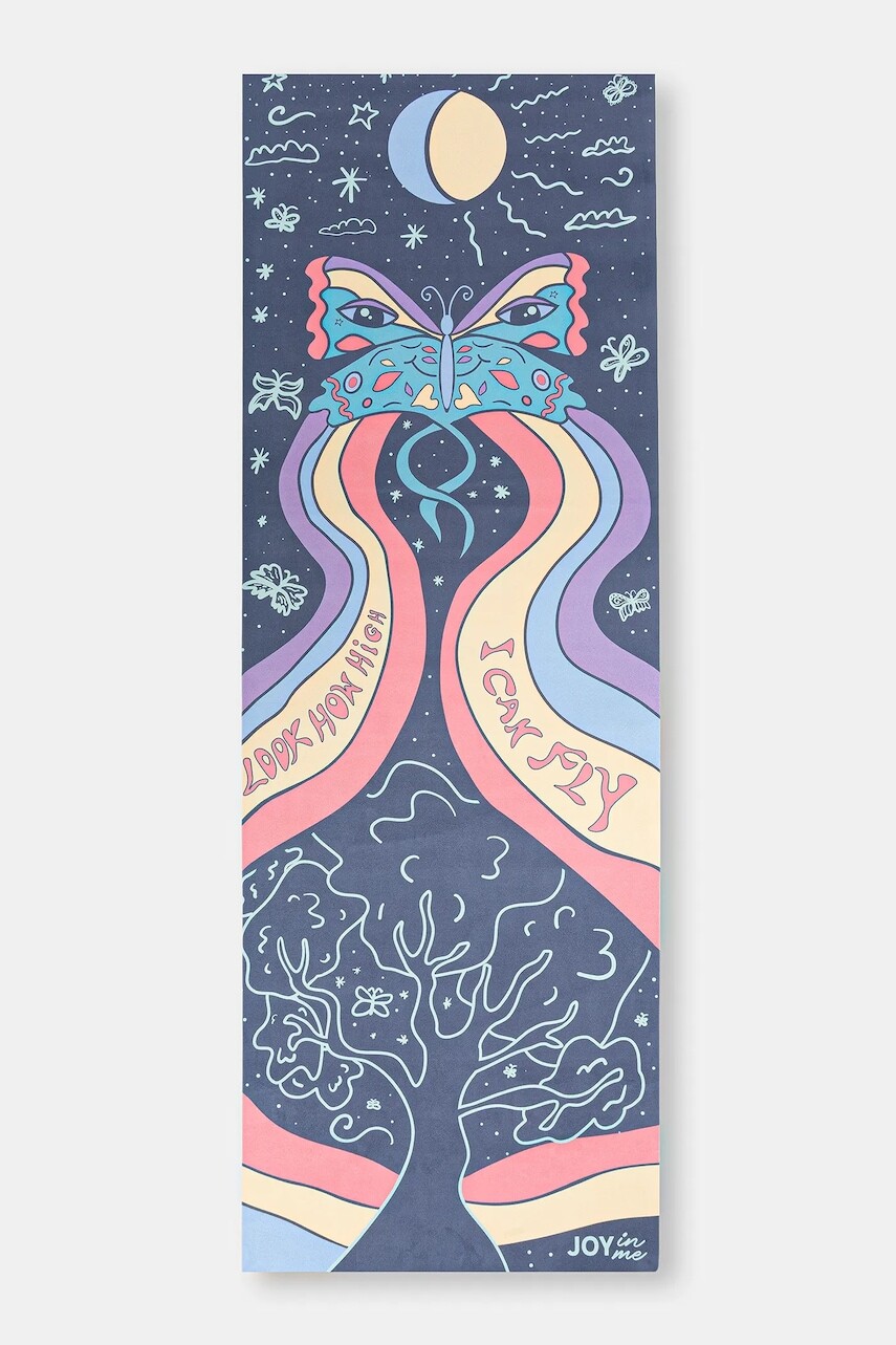 Podložka na jogu JOYINME Mata FLOW Butterfly Effect modrá farba, FLOW 3mm