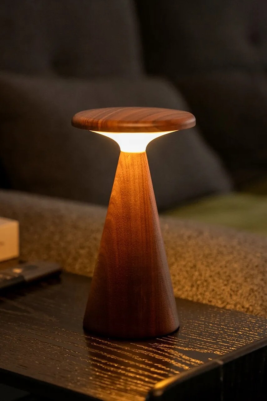 Bezdrôtová led stolná lampa Gingko Design Sylva Large 21 cm hnedá farba