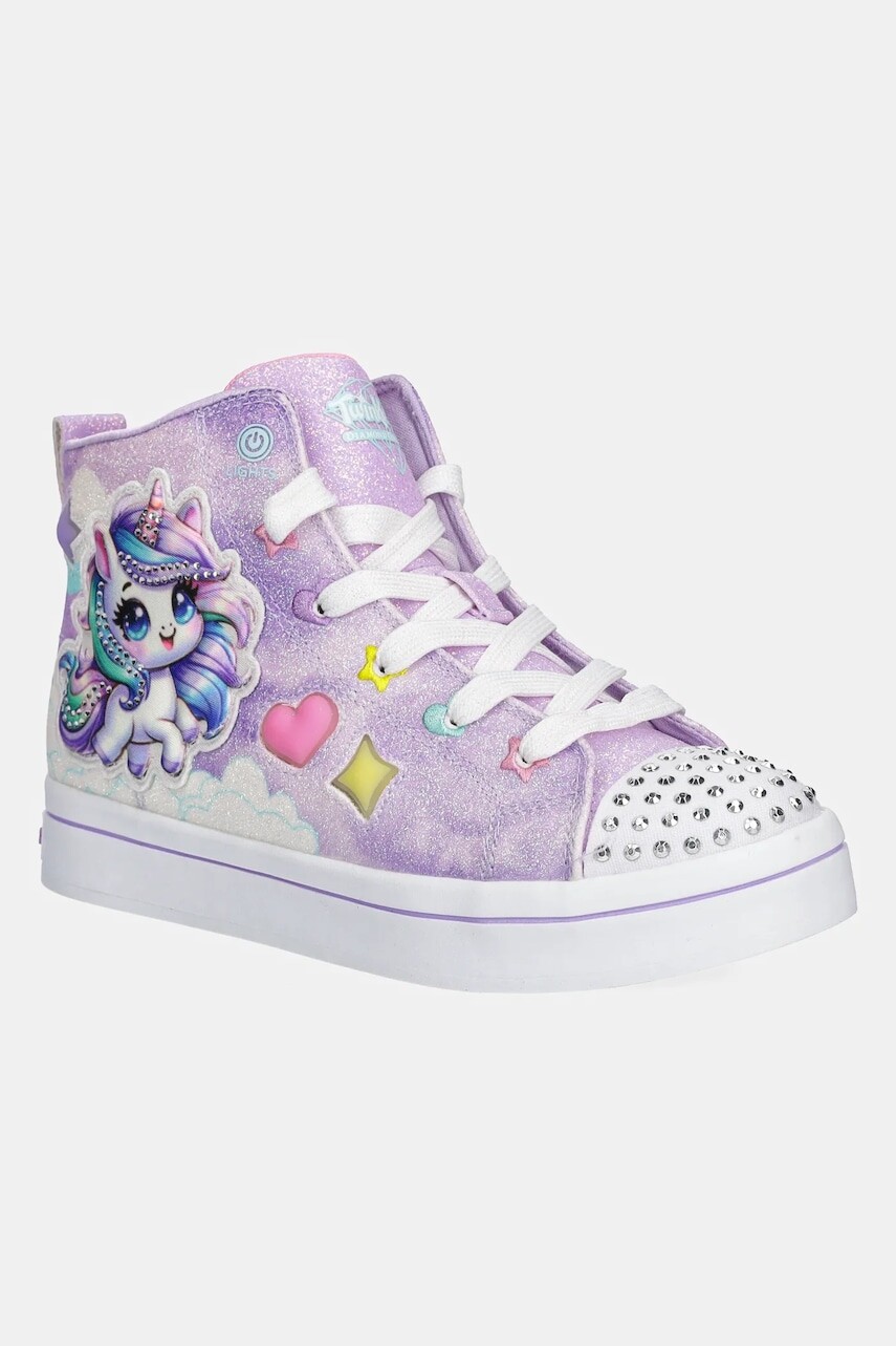 Detské tenisky Skechers TWI-LITES 2.0 - UNICORN GLAM fialová farba, 314378L
