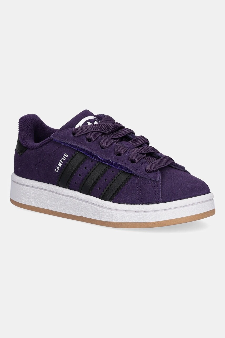 Detské semišové tenisky adidas Originals CAMPUS 00s fialová farba, JR7422