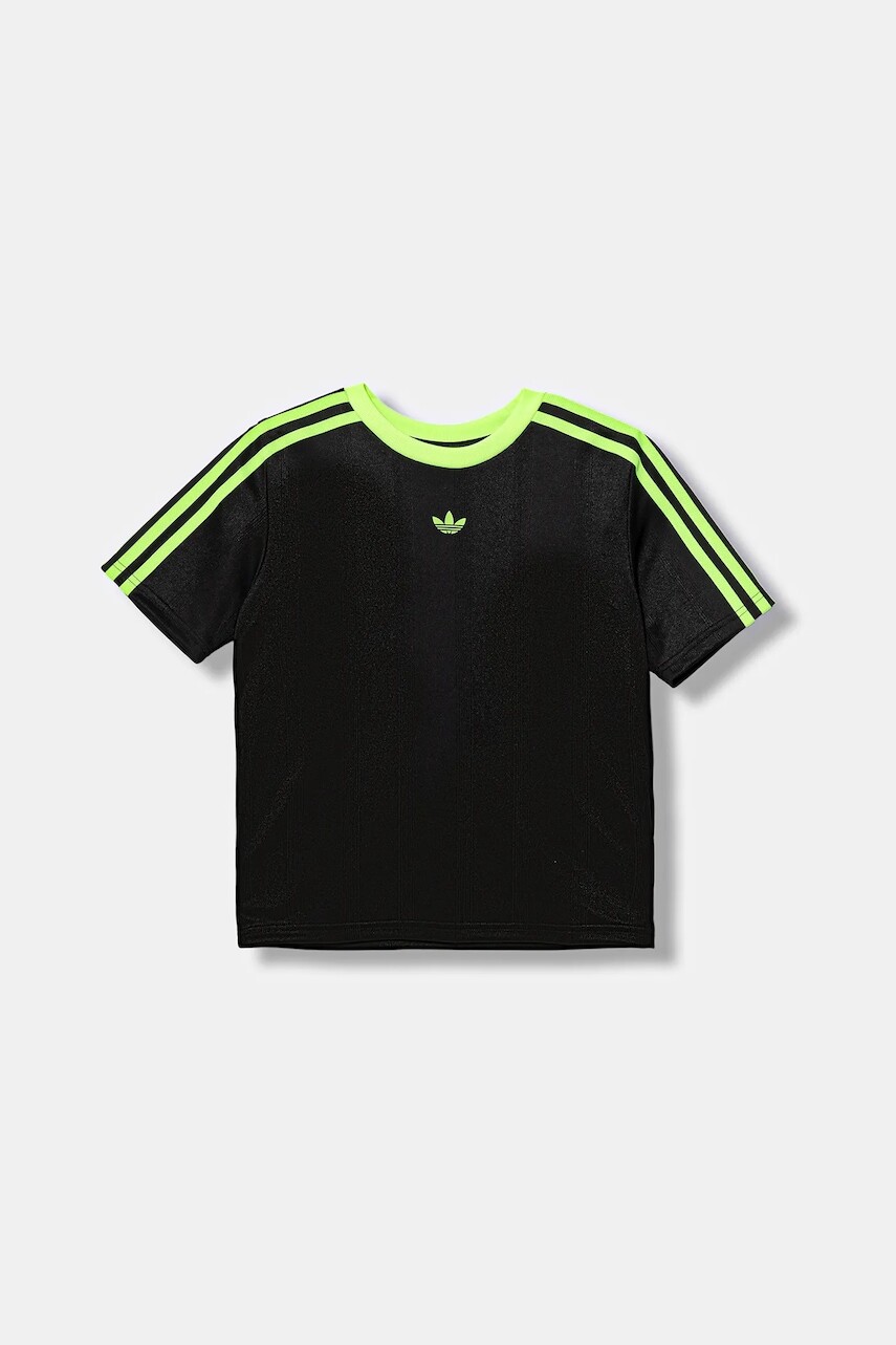 Detské tričko adidas Originals čierna farba, s nášivkou, JV7789