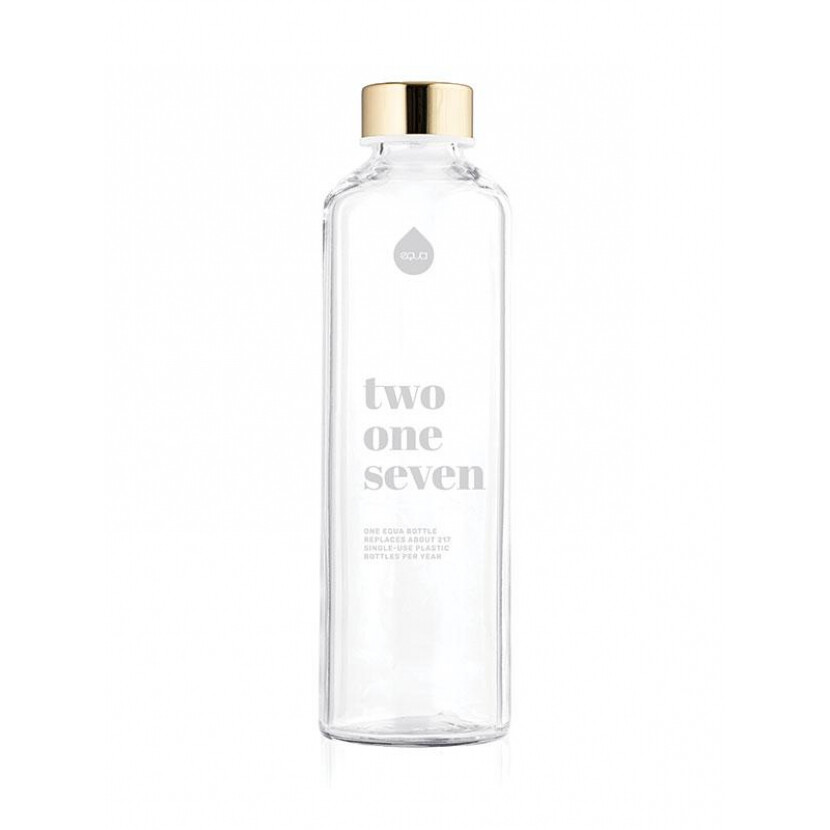 Fľaša sklenená Equa 217 0,75 l - priehľadná-zlatá