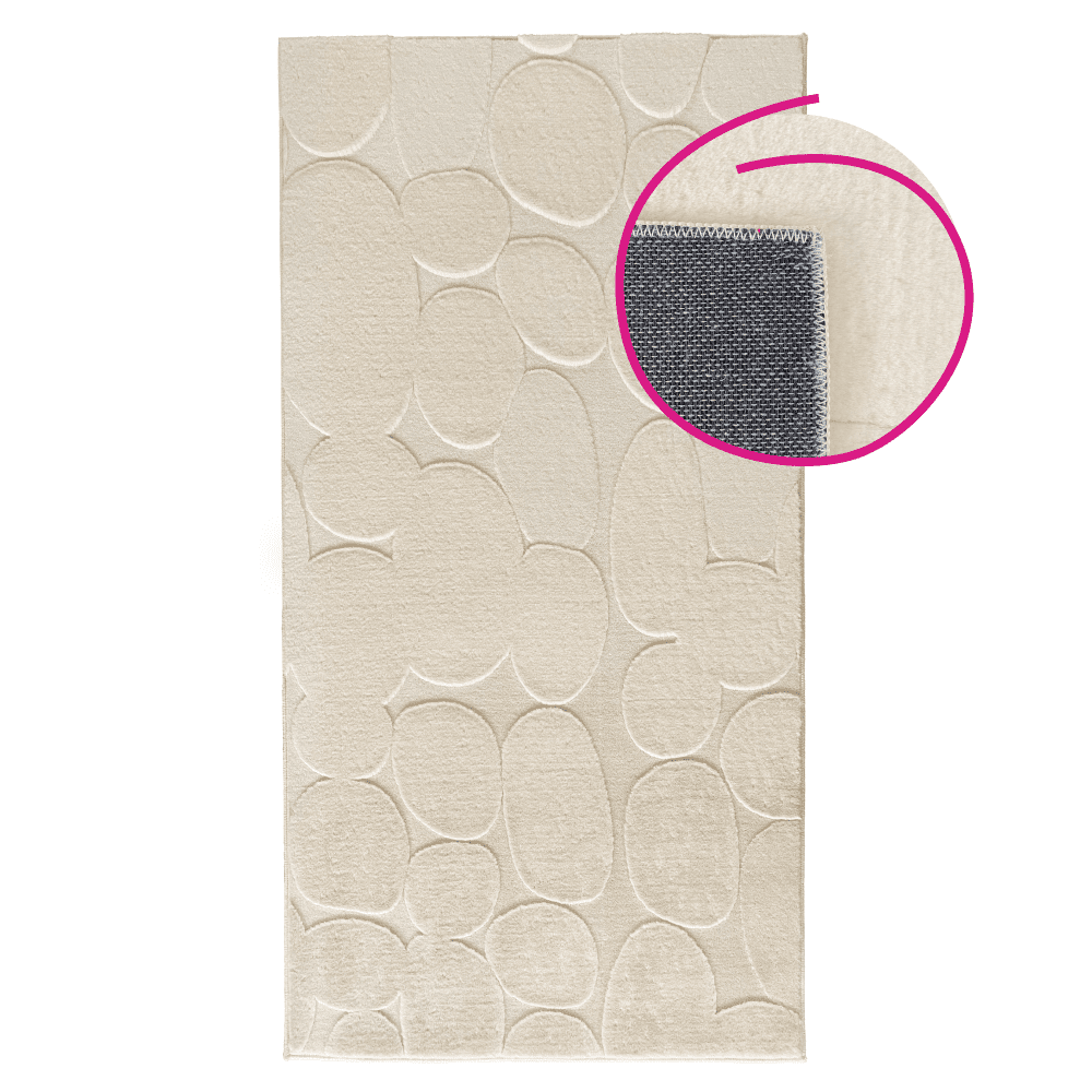 Koberec, krémová/3D vzor kamene, 80x150, PUFIN TYP 1