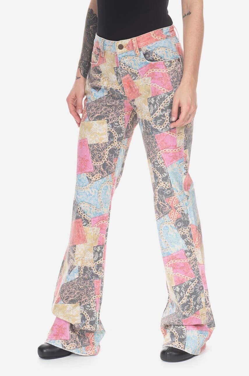Rifle Guess Printed Flare Denim W3GU18D4SK2 F9TD dámske, stredne vysoký pás