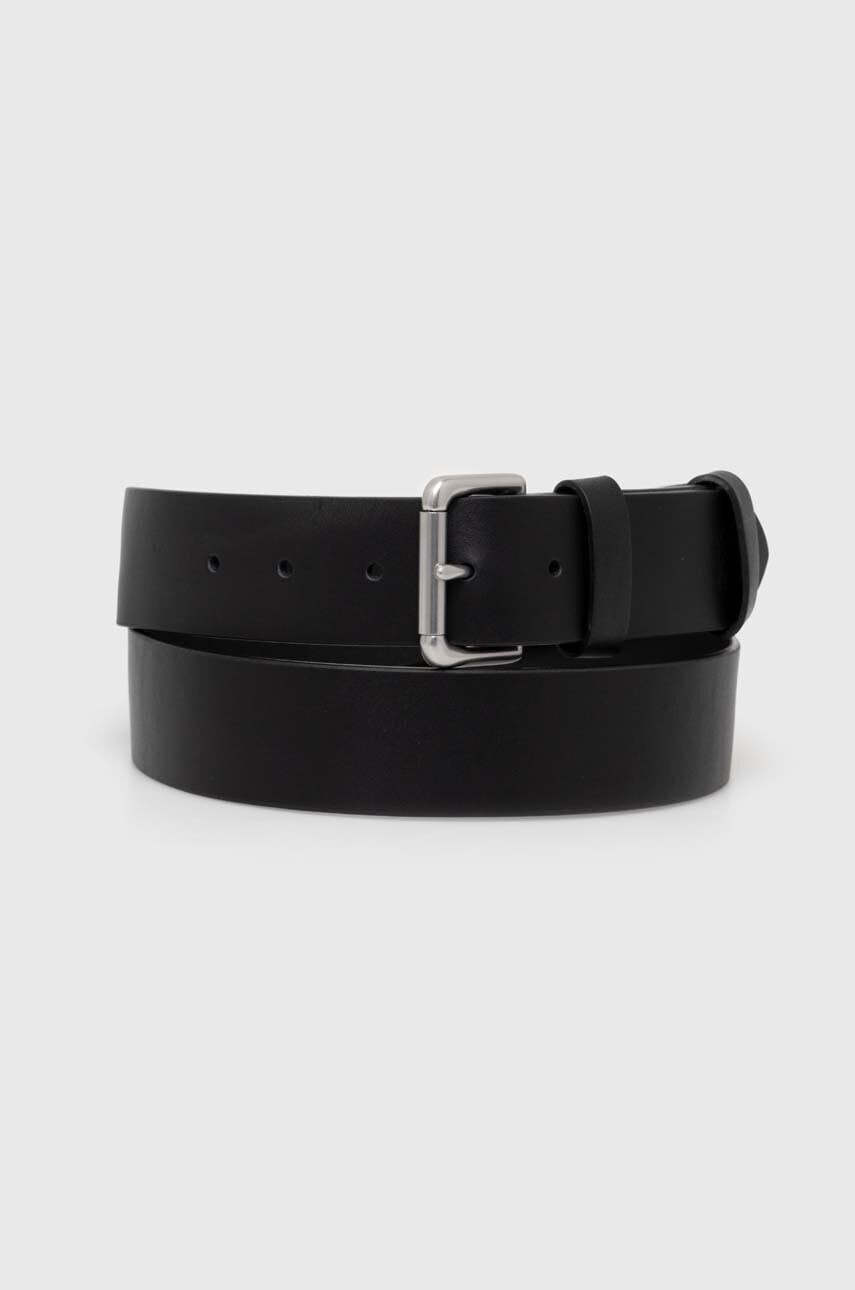 Kožený opasok Polo Ralph Lauren pánsky, čierna farba, 405899989