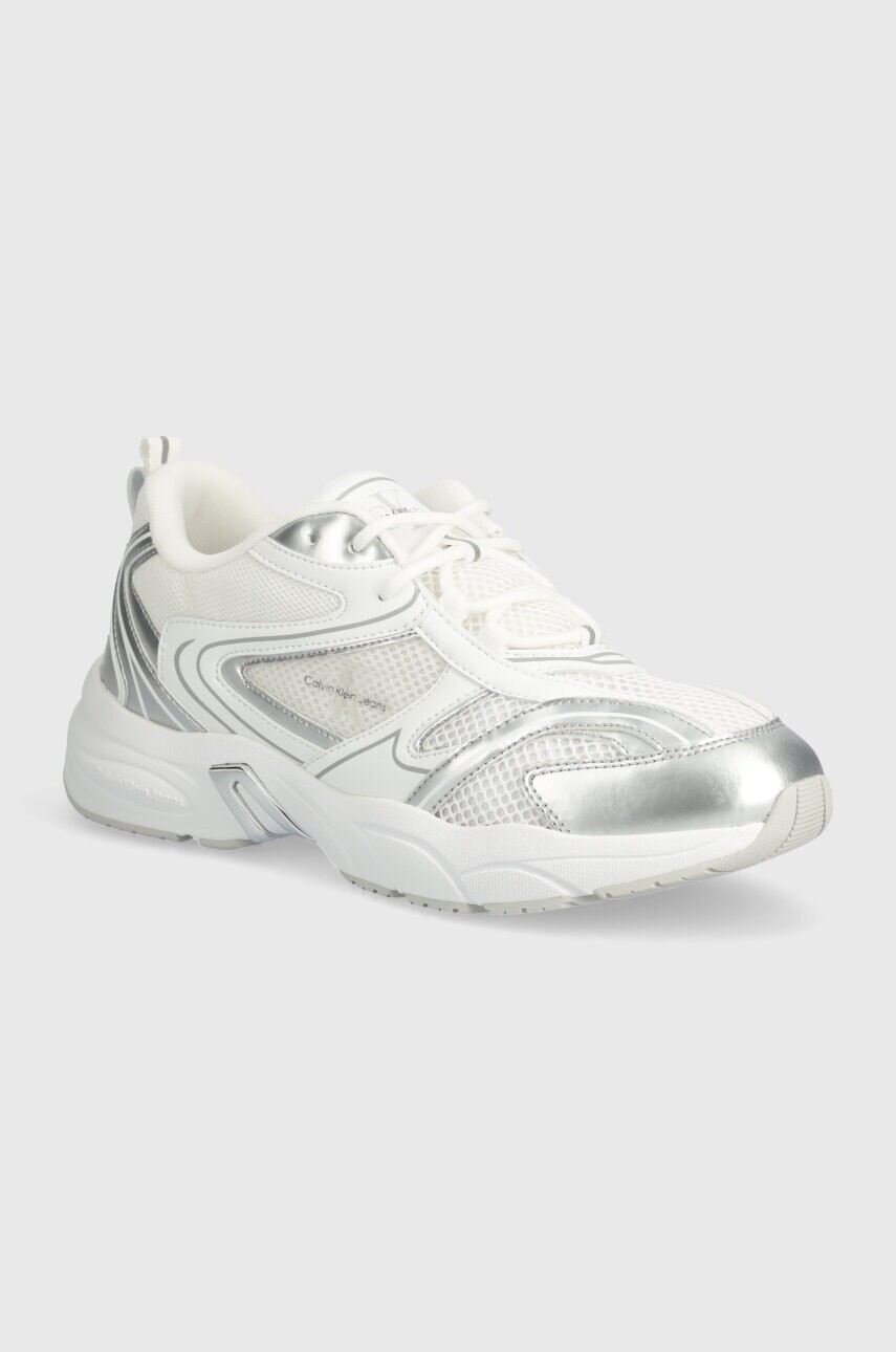 Tenisky Calvin Klein Jeans RETRO TENNIS LOW LACE MH ML MTL biela farba, YW0YW01463